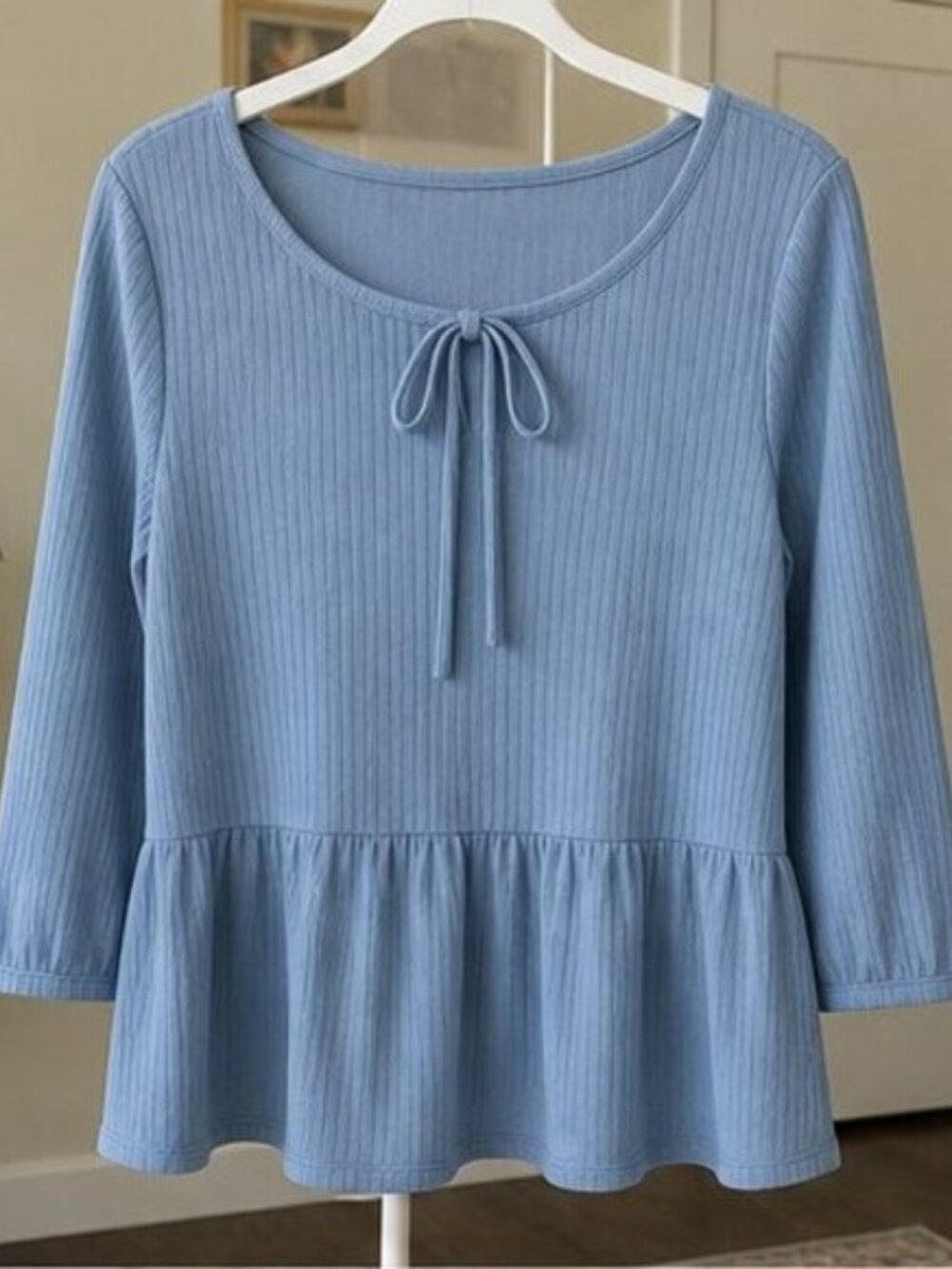 Blue Peplum Top
